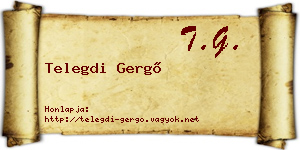 Telegdi Gergő névjegykártya