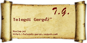 Telegdi Gergő névjegykártya